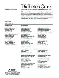 August 2014 Volume 37, Number 8  [T]he simple word Care may sufﬁce to express [the journal’s] philosophical mission. The new journal is designed to promote better patient care by serving the expanded needs of all hea