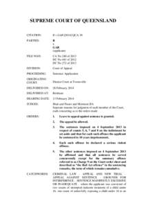 }  SUPREME COURT OF QUEENSLAND CITATION:  R v GARQCA 30