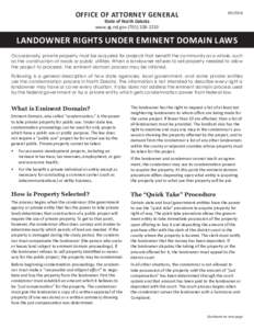 Eminent domain / Just compensation / Property / Necessity / Real property law / Damages / Regulatory taking / Navigable servitude / Law / Property law / Judicial remedies