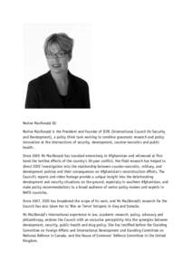 Academia / The Mercator Fund / Year of birth missing / Norine MacDonald / The International Council on Security and Development