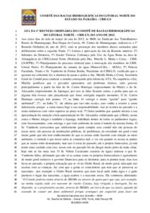 COMITÊ DAS BACIAS HIDROGRÁFICAS DO LITORAL NORTE DO ESTADO DA PARAÍBA - CBH-LN 1 2 3