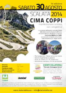 SABATO 30 AGOSTO 14a edizione SCALATA 2014 CIMA COPPI manifestazione ciclistica