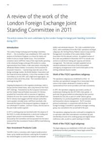 160  Quarterly Bulletin 2012 Q2 A review of the work of the London Foreign Exchange Joint