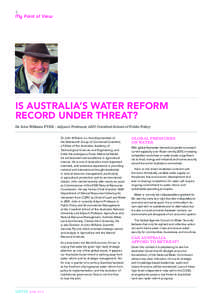 4  My Point of View IS AUSTRALIA’S WATER REFORM RECORD UNDER THREAT?