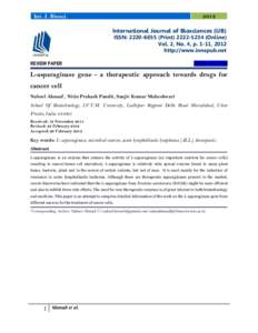 Int. J. BiosciInternational Journal of Biosciences (IJB) ISSN: PrintOnline) Vol. 2, No. 4, p. 1-11, 2012