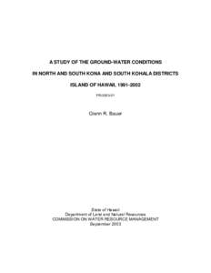 Hydraulic engineering / Aquifers / Water wells / Hydrogeology / Kailua /  Hawaii County /  Hawaii / Groundwater / Water resources / Drinking water / Kona District /  Hawaii / Water / Hydrology / Soft matter