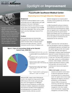 Spotlight on Improvement  November 2013 PeaceHealth Southwest Medical Center: Improving Care through Glycemic Management