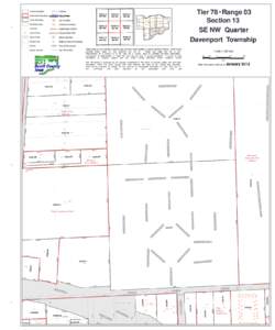 County Boundary  Tier 78 Range 03 Section 13 SE NW Quarter Davenport Township