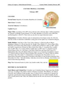 Country Profile: Colombia