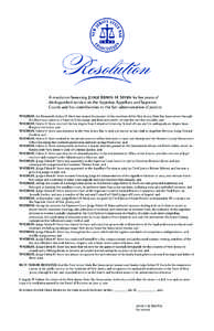 A resolution honoring JUDGE EDWIN H. STERN for his years of distinguished service on the Superior, Appellate and Supreme Courts and his contributions to the fair administration of justice. WHEREAS, the Honorable Edwin H.