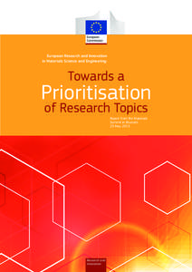 European Research and Innovation in Materials Science and Engineering: Towards a  Prioritisation