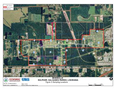 Sampling Locations for Mossville Sulphur, Calcasieu Parish, Louisiana