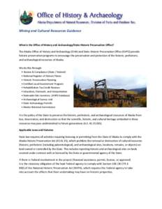 Mining and Cultural Resources Guidance