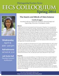 Distinguished Lecture Series  EECS COLLOQUIUM Spring[removed]The Hearts and Minds of Data Science