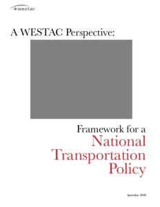 A WESTAC Perspective:  Framework for a National Transportation