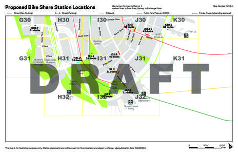 Proposed Bike Share Station Locations  Private Property (pending approval) Exchange Place