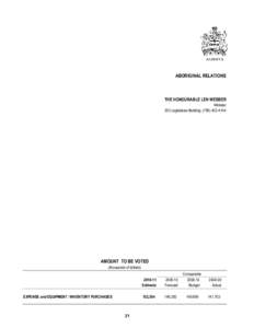 Alberta Budget[removed]Estimates - Aboriginal Relations