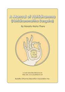 A Manual of Abhidhamma (Abhidhammattha Sangaha) By Narada Maha Thera BO