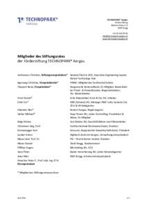 TECHNOPARK® Aargau Förderstiftung BadenerstrasseBrugg + 