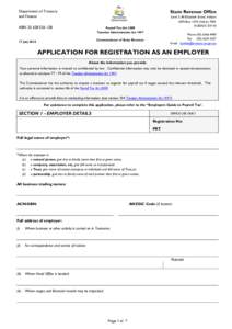 Application for registration as an Employer