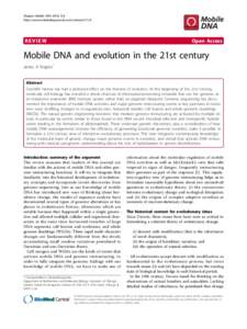 Shapiro Mobile DNA 2010, 1:4 http://www.mobilednajournal.com/contentREVIEW  Open Access