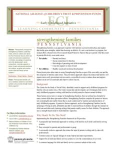 NATIONAL ALLIANCE of CHILDREN’S TRUST & PREVENTION FUNDS  ECI Early Childhood Initiative