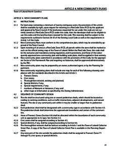 ARTICLE 4. NEW COMMUNITY PLANS Town of Leland North Carolina Article 4.  NEW COMMUNITY PLANS 4.1	  INSTRUCTIONS
