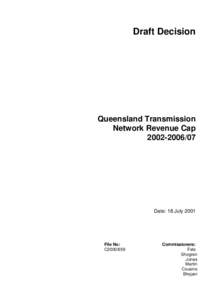 Draft Decision  Queensland Transmission Network Revenue Cap[removed]