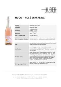 Weingut Markus Huber HUBER  HUGO - ROSÉ SPARKLING Variety