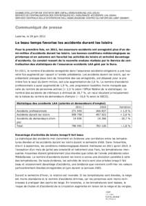 SAMMELSTELLE FÜR DIE STATISTIK DER UNFALLVERSICHERUNG UVG (SSUV) SERVICE DE CENTRALISATION DES STATISTIQUES DE L’ASSURANCE-ACCIDENTS LAA (SSAA) SERVIZIO CENTRALE DELLE STATISTICHE DELL’ASSICURAZIONE CONTRO GLI INFOR