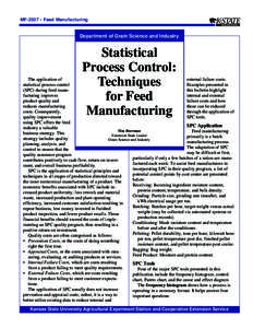 MF2507 Statistical Process Control: Techniques for Feed Manufacturing