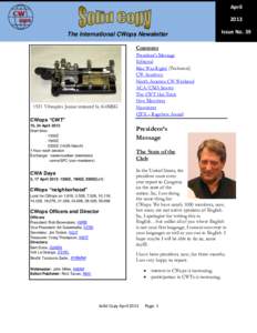 April 2013 The International CWops Newsletter Issue No. 39