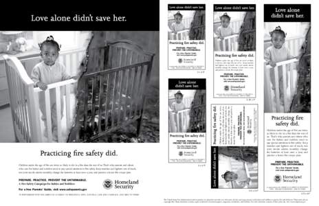 Fire Safety Campaign for Babies and Toddlers Black and White Ad Slick (African American Campaign)