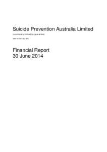 Microsoft Word - Suicide Prevention Australia[removed]Financial Report v1