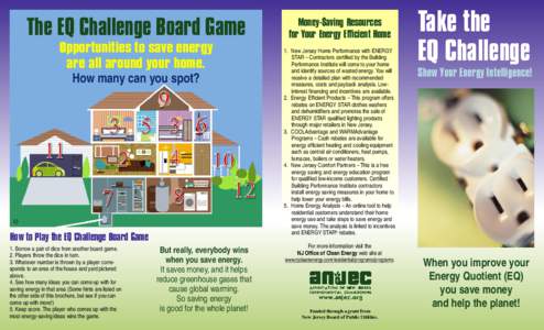 The EQ Challenge Board Game Opportunities to save energy are all around your home. How many can you spot?  How to Play the EQ Challenge Board Game