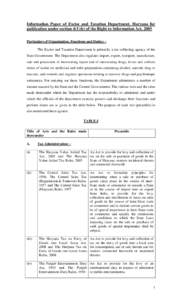 Information Paper of Excise and Taxation Department, Haryana for publication under section 4(1)(b) of the Right to Information Act, 2005 Particulars of Organization, Functions and Duties: The Excise and Taxation Departme