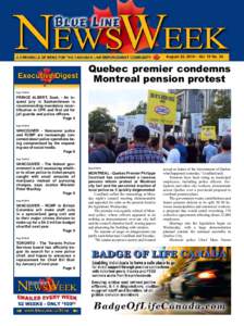 August 22, 2014 – Vol. 19 No. 34  Quebec premier condemns Montreal pension protest Aug[removed]