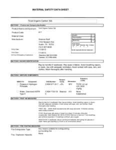 MATERIAL SAFETY DATA SHEET  Total Organic Carbon Std. SECTION 1 . Product and Company Idenfication  Product Name and Synonym: