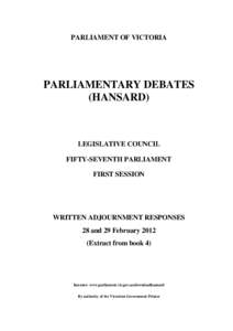 EXTRACTFROMBOOK  PARLIAMENT OF VICTORIA PARLIAMENTARY DEBATES (HANSARD)