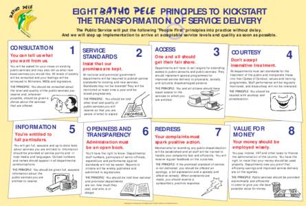 EIGHT PRINCIPLES TO KICKSTART THE TRANSFORMATION OF SERVICE DELIVERY 8