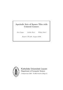 Aperiodic tiling / Wang tile / Jarkko Kari / Tessellation / Prototile / Tile / Penrose tiling / Ammann–Beenker tiling / Tiling / Geometry / Visual arts