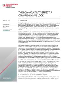 THE LOW-VOLATILITY EFFECT: A COMPREHENSIVE LOOK AUGUST 2012 CONTRIBUTORS Aye M. Soe, CFA Director