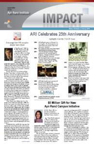 Volume 16, Number 2, February[removed]ARI Celebrates 25th Anniversary