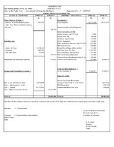 SCHEDULE VIII The Bombay Public Trusts Act, [removed]Vide Rule[removed]Name of the Public Trust : Association For Computing Machinery Registration No . F[removed]P) Balance Sheet as at 31st March 2014
