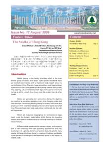 Issue No. 17 August 2009 Feature Article The Skinks of Hong Kong Simon KF Chan1, Aidia SW Chan1, KS Cheung1, CY Ho1, Connie KY Ng1 and WS Tang2 1