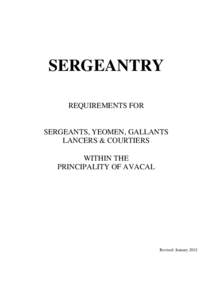 SERJEANTRY Handbook - Possible revisions[removed]changes