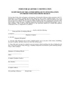 F02~Form for Quarterly Certification.doc