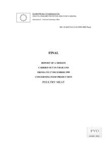 EUROPEAN COMMISSION HEALTH & CONSUMER PROTECTION DIRECTORATE-GENERAL Directorate D - Food and Veterinary Office DG (SANCO[removed]MR Final