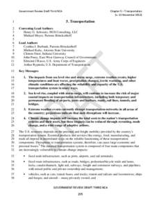 Government Review Draft Third NCA  Chapter 5 – Transportation (v. 22 November[removed]Transportation