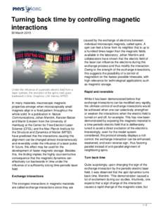 Turning back time by controlling magnetic interactions